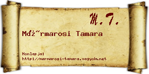 Mármarosi Tamara névjegykártya